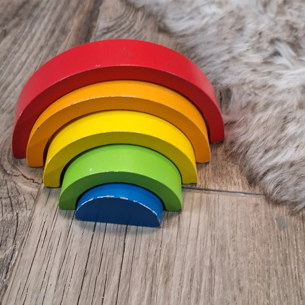 Legler Wooden Rainbow Stacker Building Blocks Montessori Toy